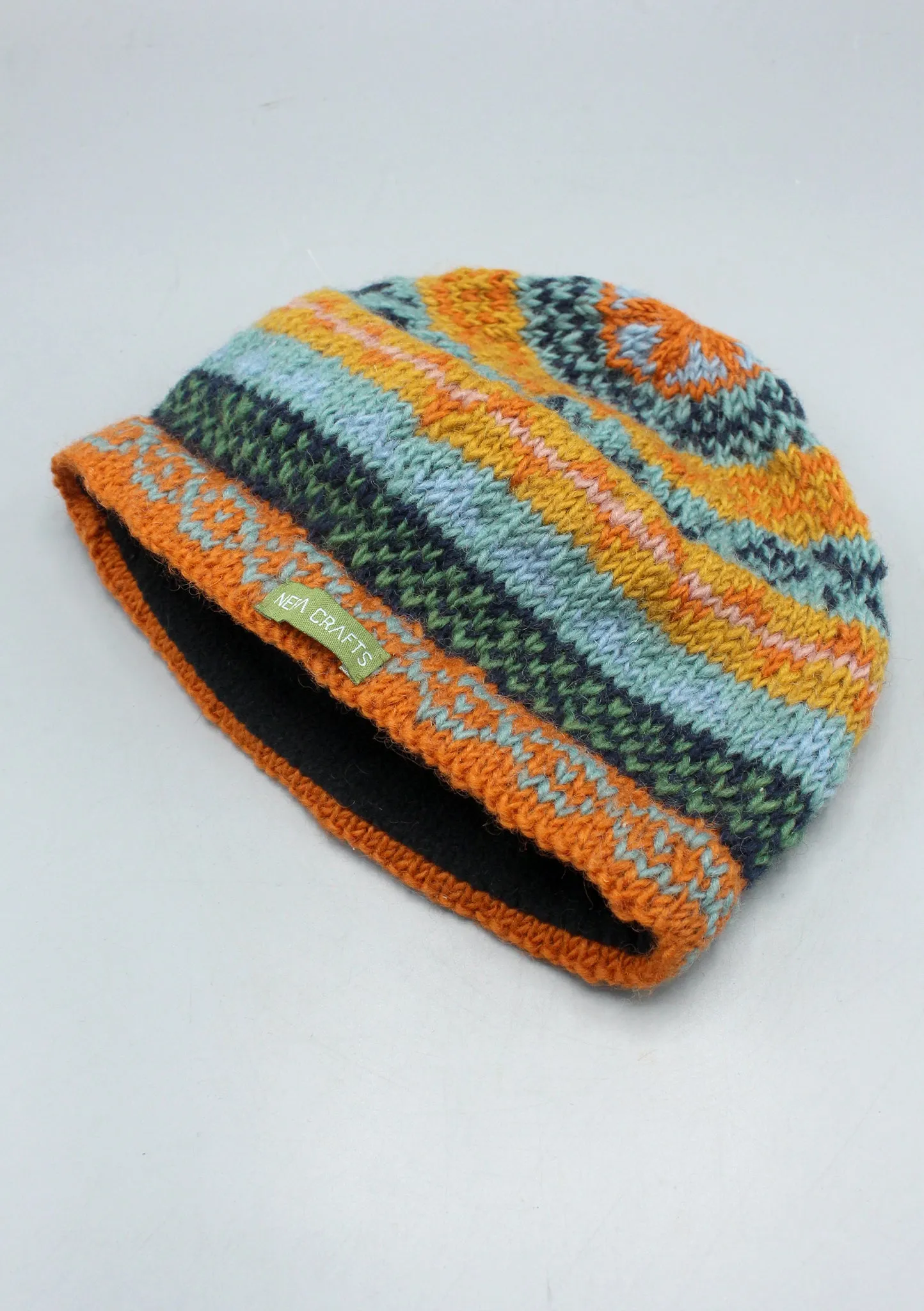 Orginal  Sherpa  Handknitted Orange  Beanies