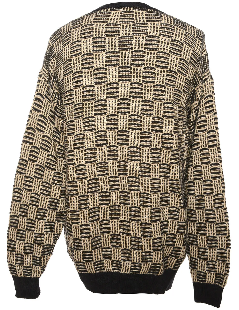 Patterned Light Brown Jumper - L