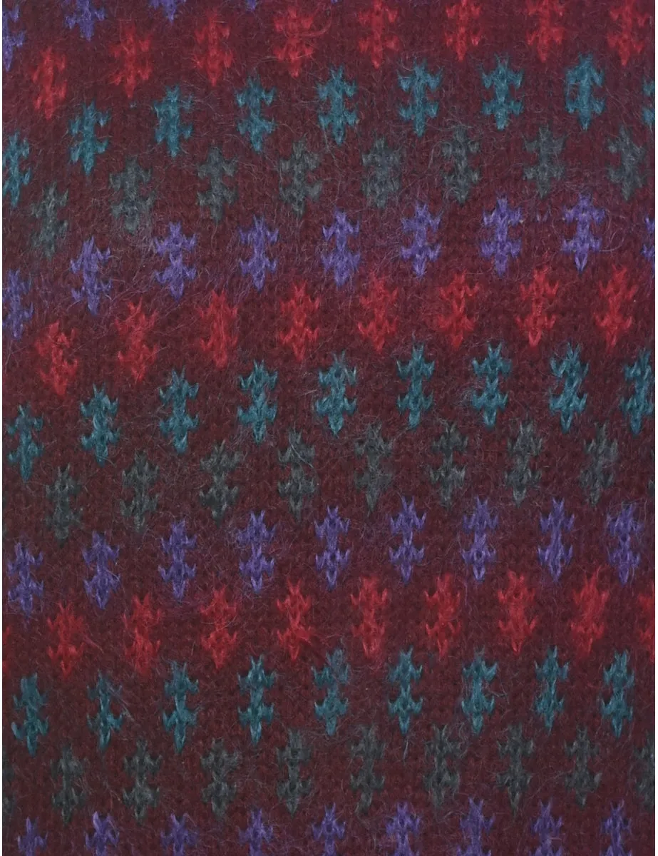 Patterned Maroon Jumper - S