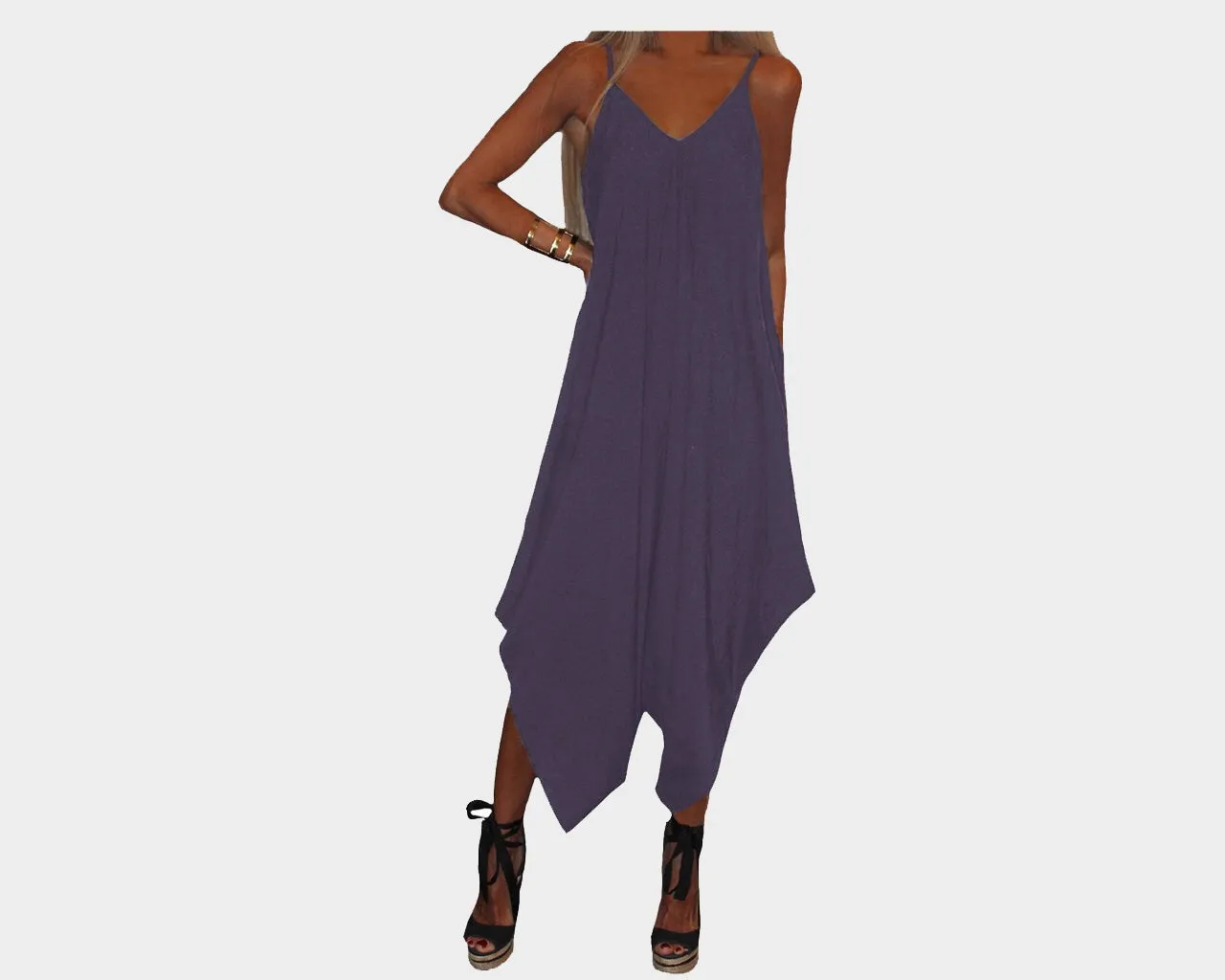 Plum Gray Jumpsuit - The Amalfi Coast