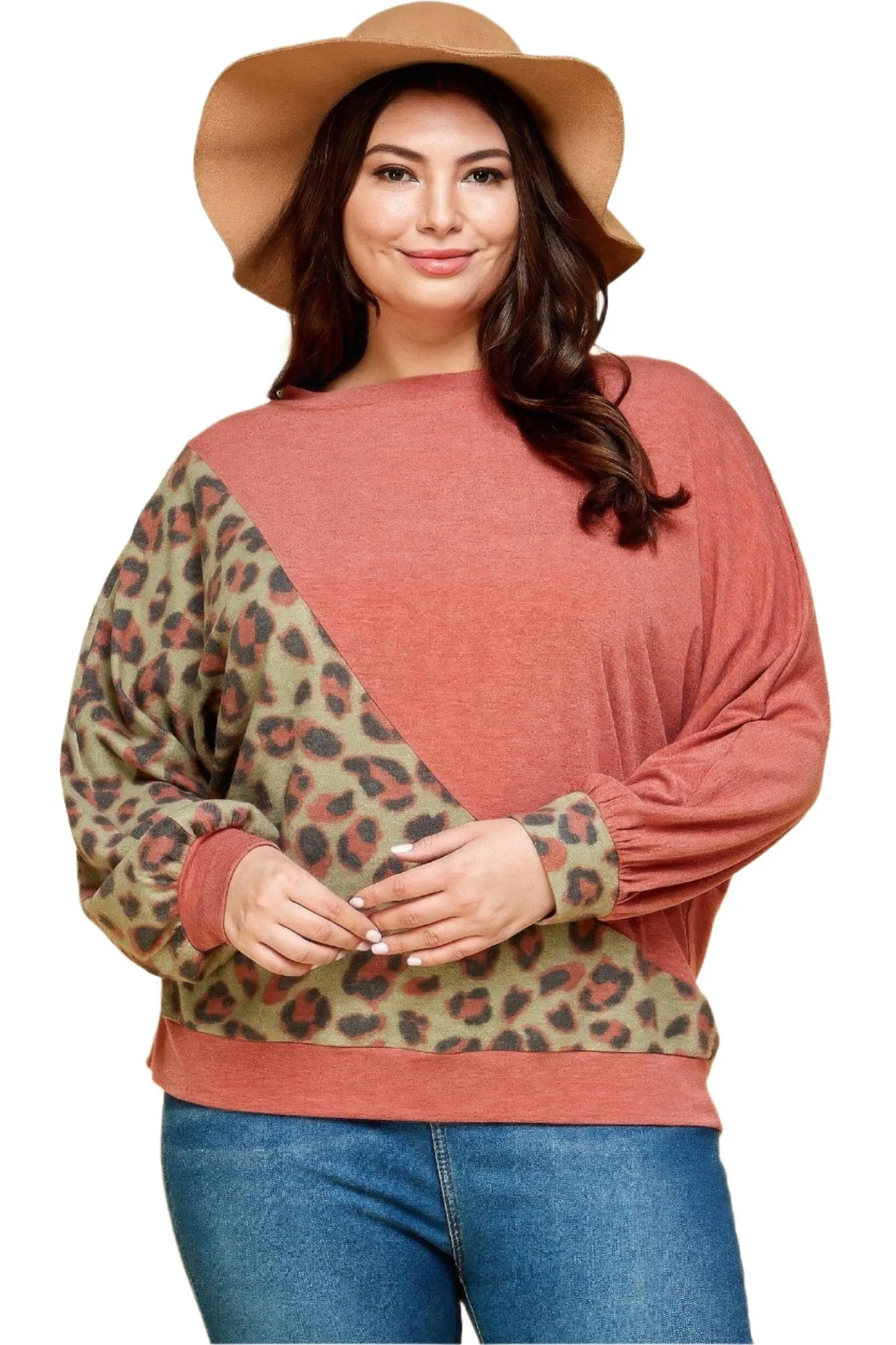 Plus Animal French Terry Brush Pullover Top