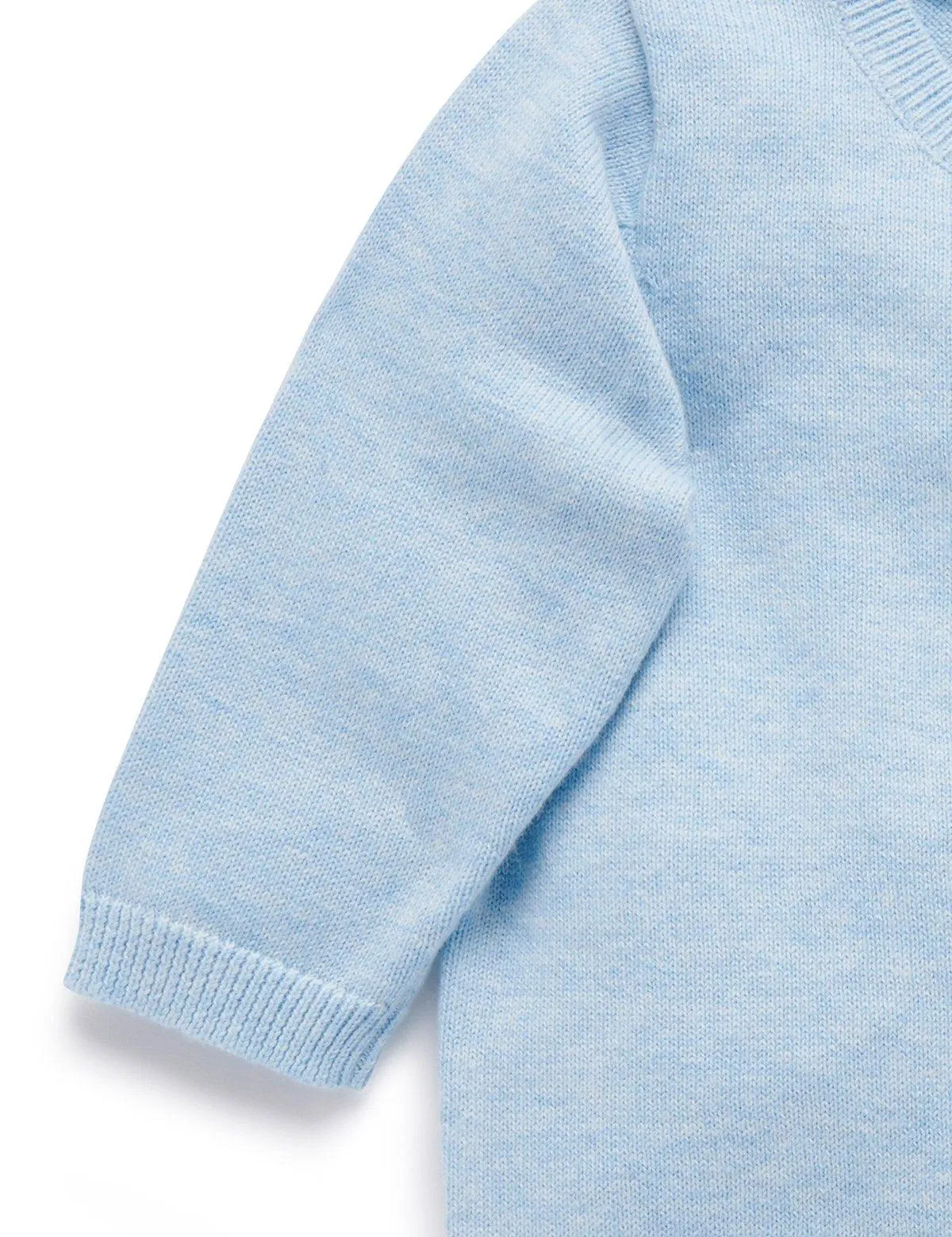 Purebaby Essential Cardigan - Melange Blue