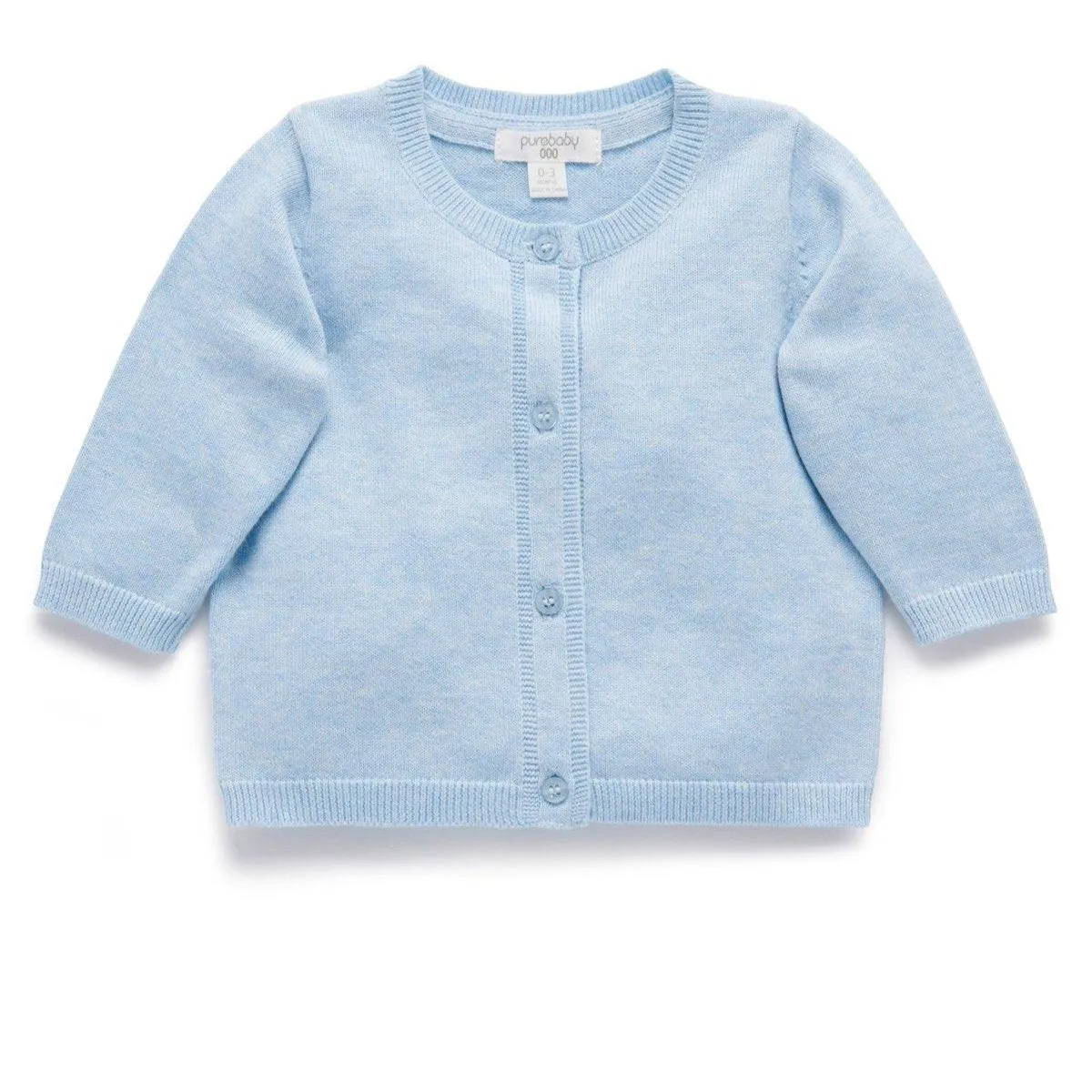 Purebaby Essential Cardigan - Melange Blue