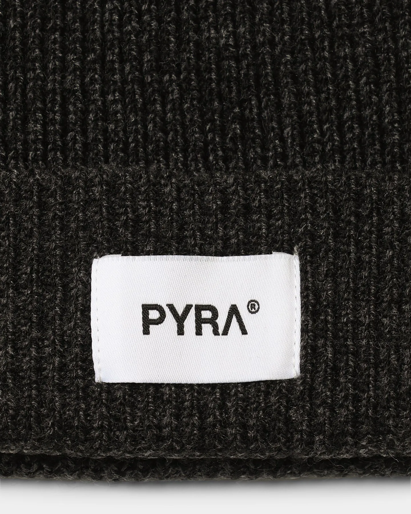 PYRA Alpine Rolled Badge Beanie Black