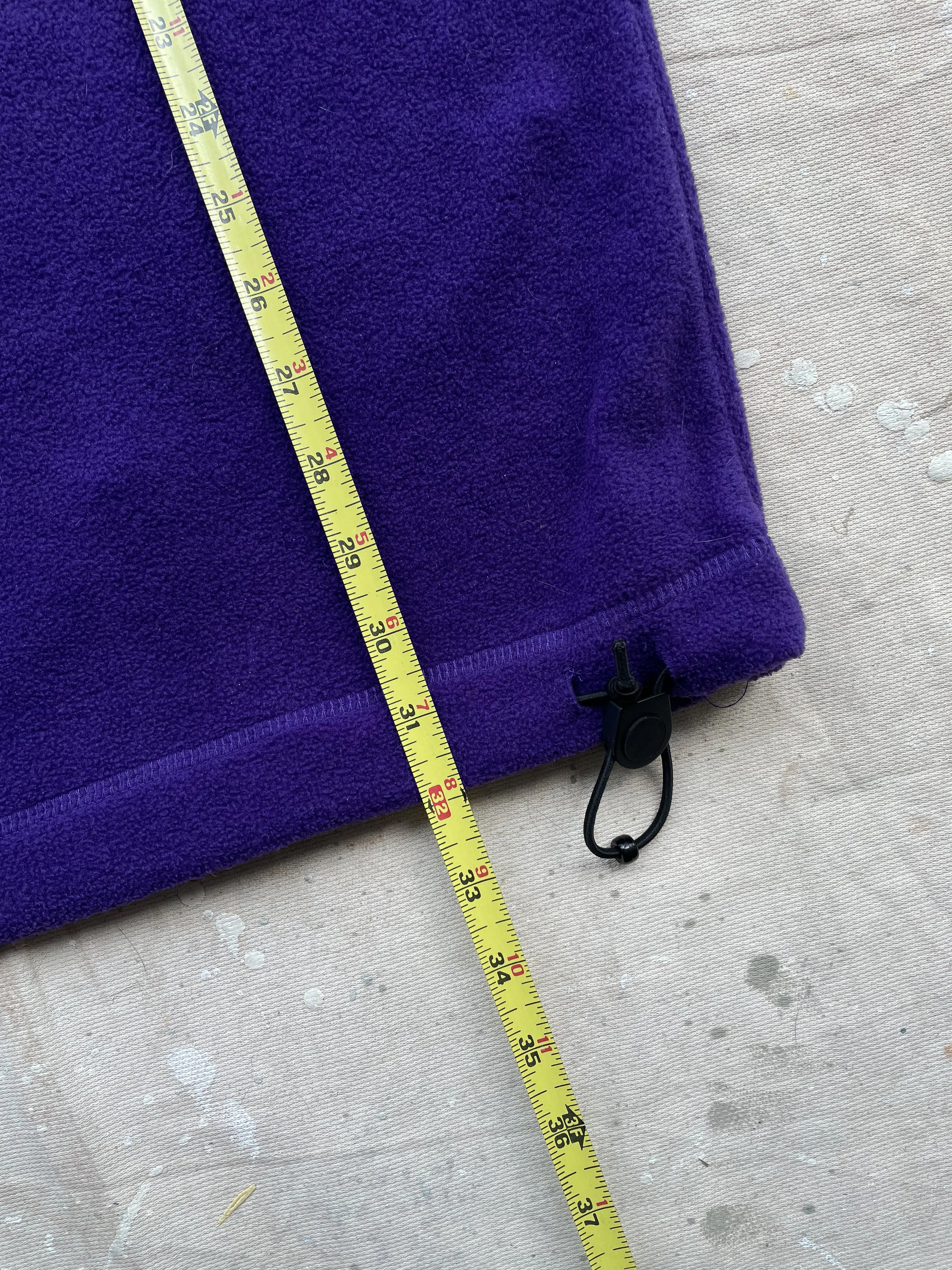 QUARTER ZIP FLEECE PULLOVER—PURPLE/BLACK [L]