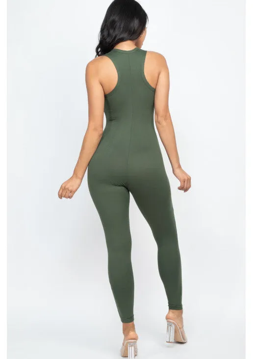 Racer Back Bodycon Jumpsuit