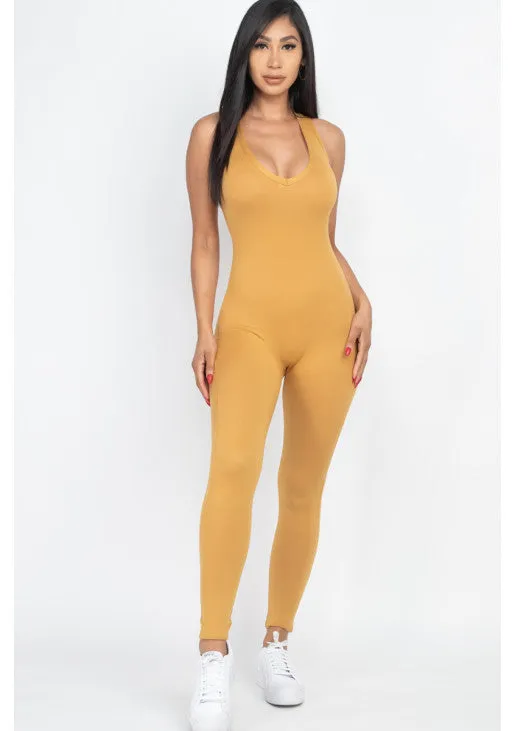 Racer Back Bodycon Jumpsuit