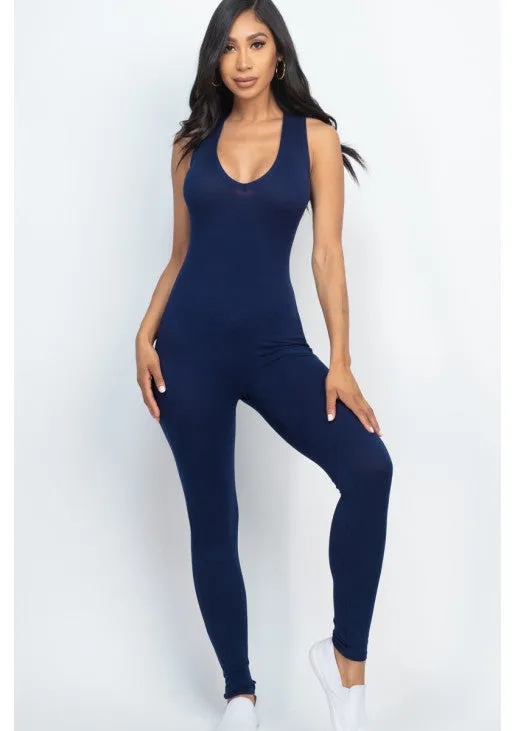 Racer Back Bodycon Jumpsuit