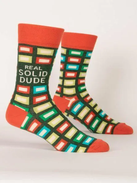 Real Solid Dude Crew Socks