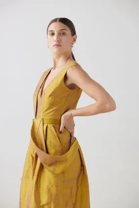 Reva Jumpsuit in Silk Dupioni