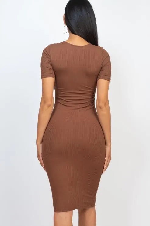 Ribbed Bodycon Midi Dress (CAPELLA)