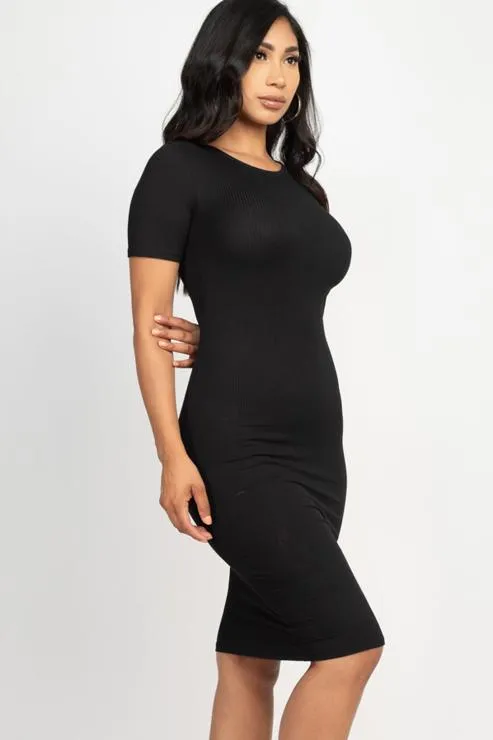 Ribbed Bodycon Midi Dress (CAPELLA)