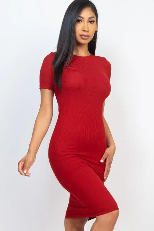 Ribbed Bodycon Midi Dress (CAPELLA)