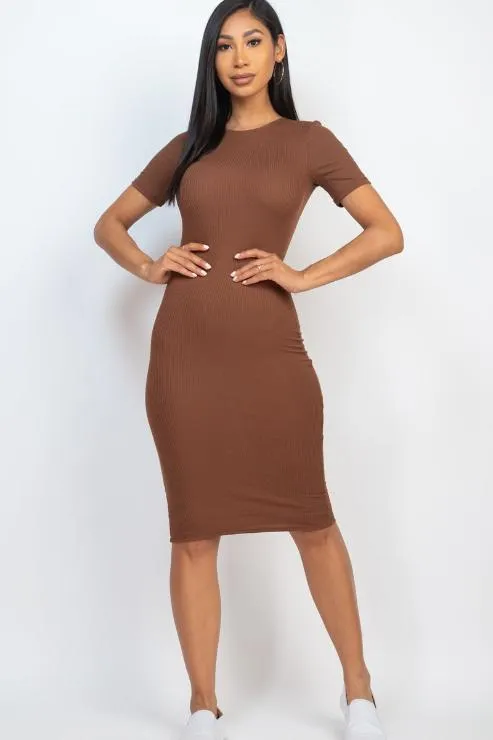 Ribbed Bodycon Midi Dress (CAPELLA)