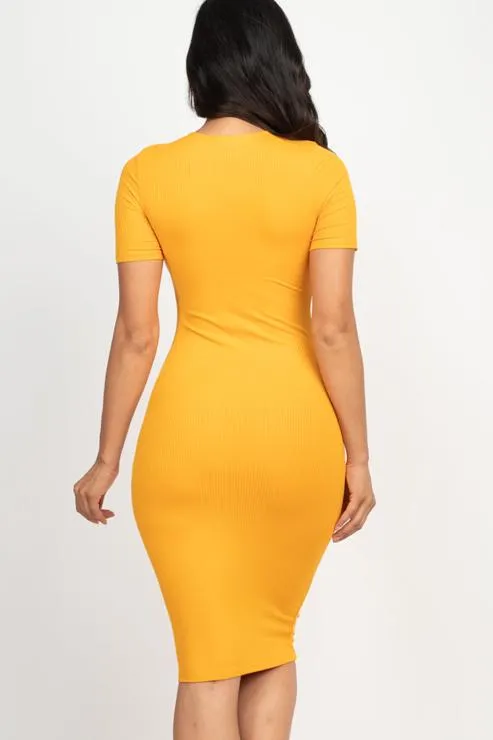 Ribbed Bodycon Midi Dress (CAPELLA)