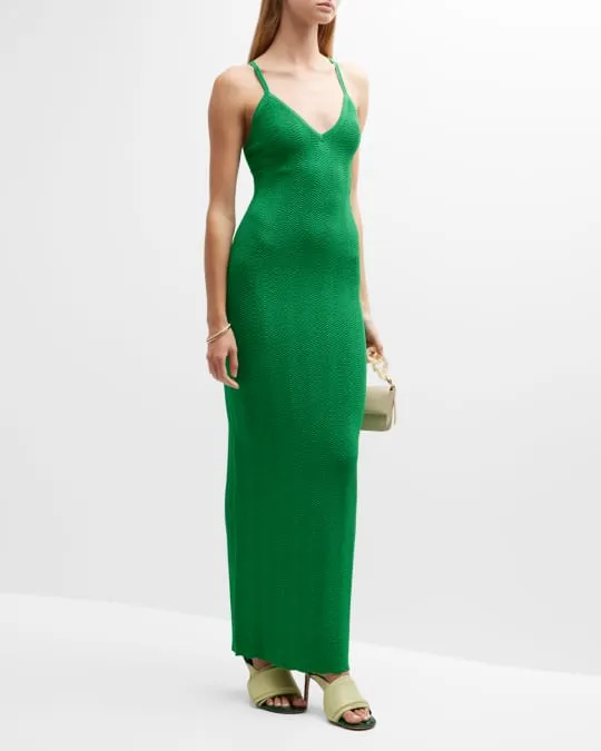 Ronny Kobo Daylann Knit Maxi Dress in Emerald