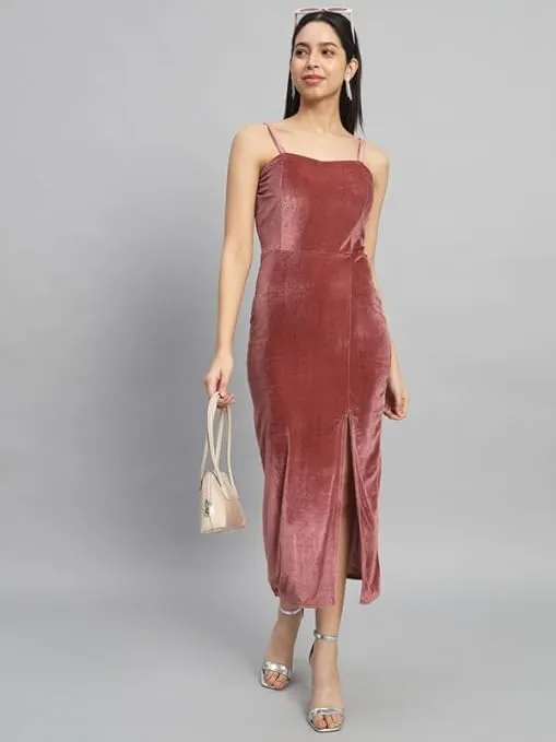 Royal Peach Velvet Maxi Bodycon Elegance