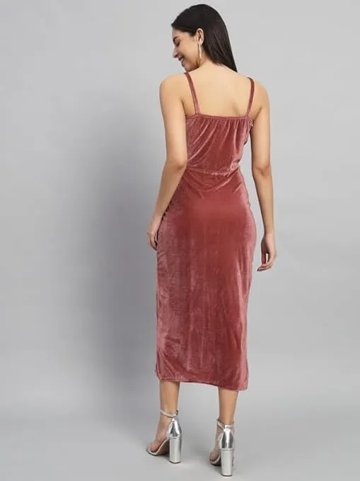 Royal Peach Velvet Maxi Bodycon Elegance