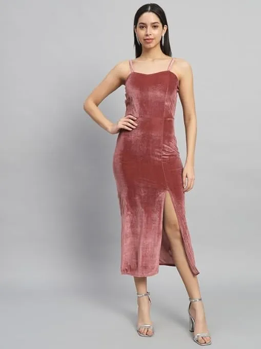 Royal Peach Velvet Maxi Bodycon Elegance