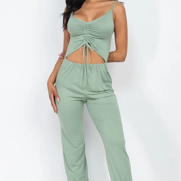 Ruched Cut Out Jumpsuit