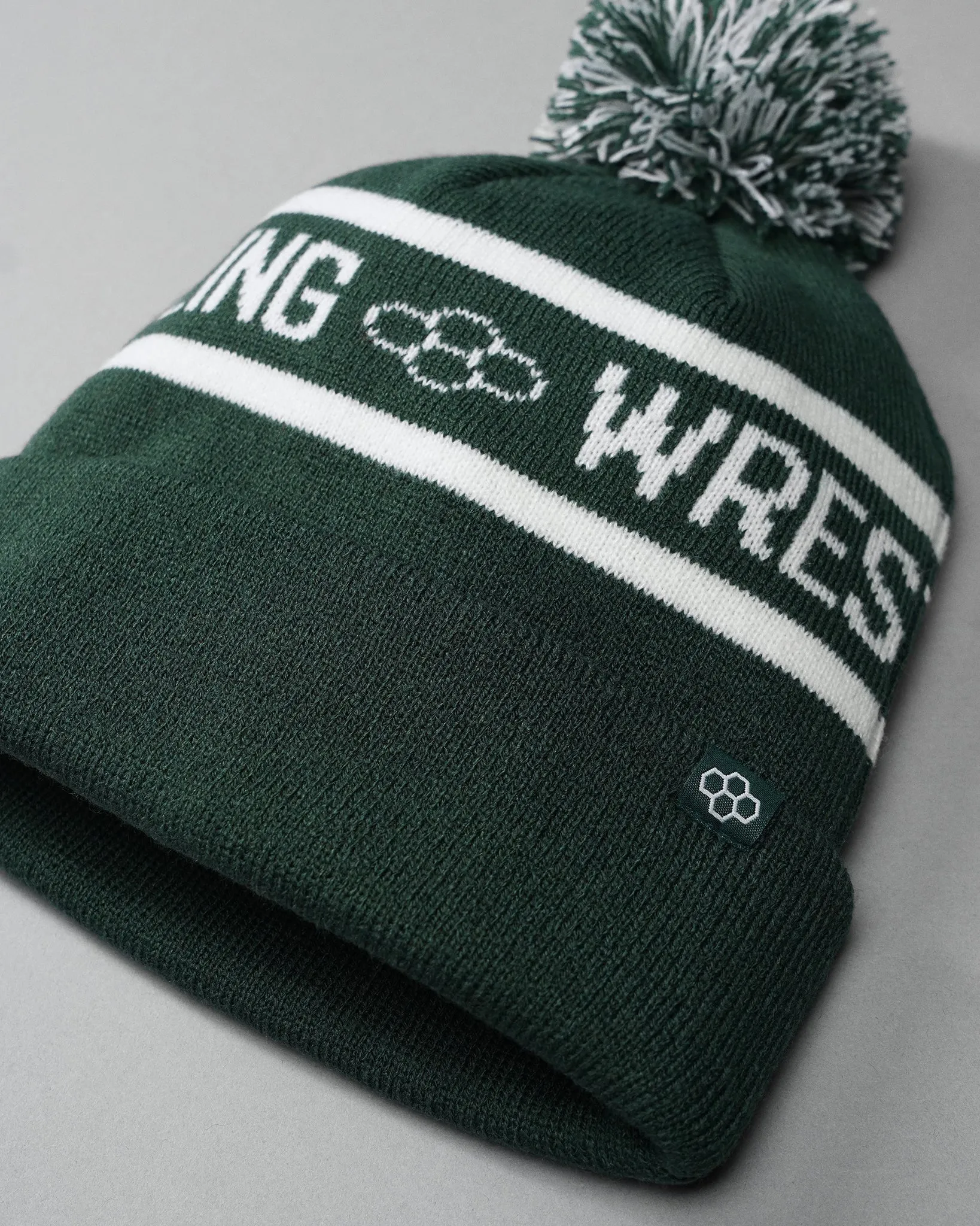 RUDIS Two Tone Pom Beanie - Green/White