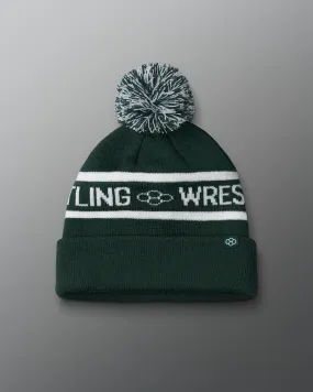 RUDIS Two Tone Pom Beanie - Green/White