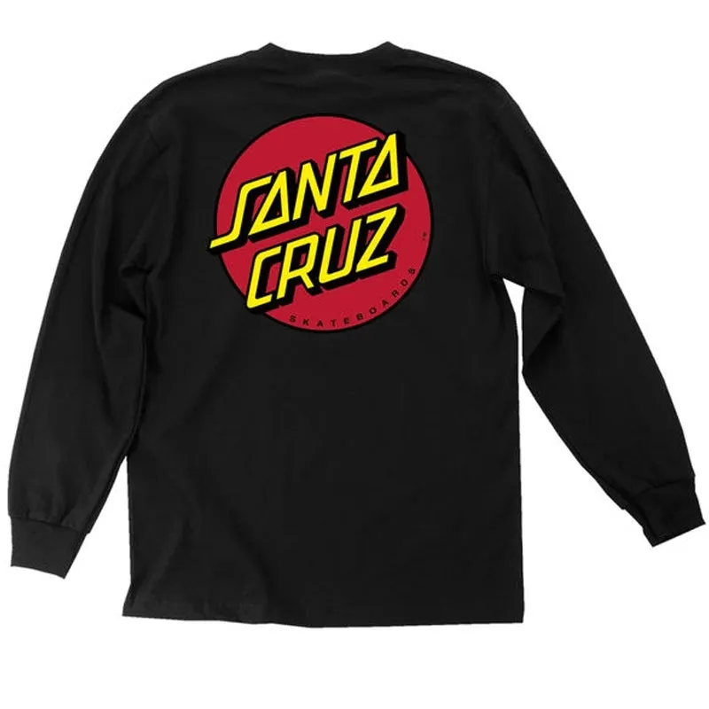 Santa Cruz Classic Dot Long Sleeve T-Shirt - Black