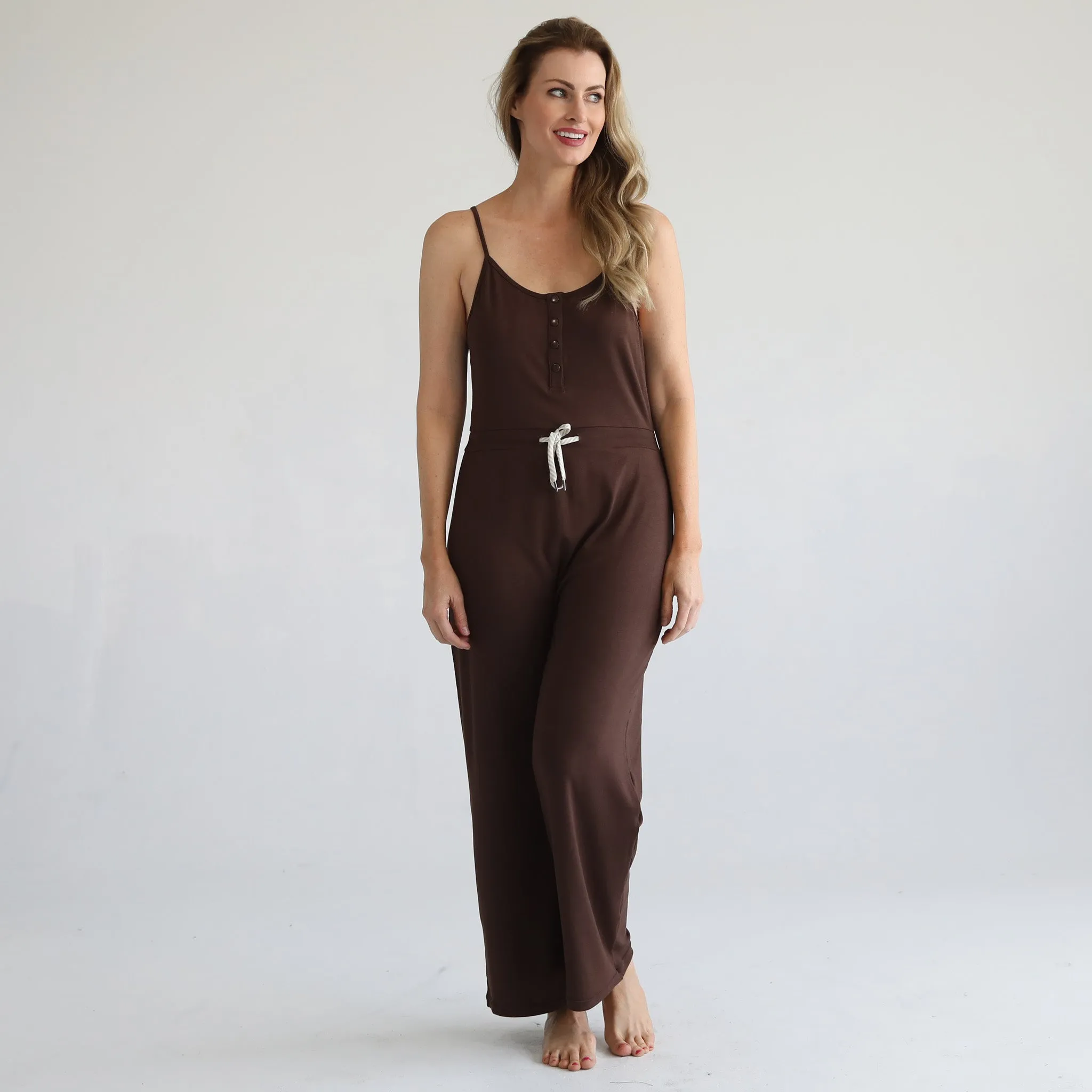 Scarlett Nursing Friendly Cami Jumpsuit (Espresso)