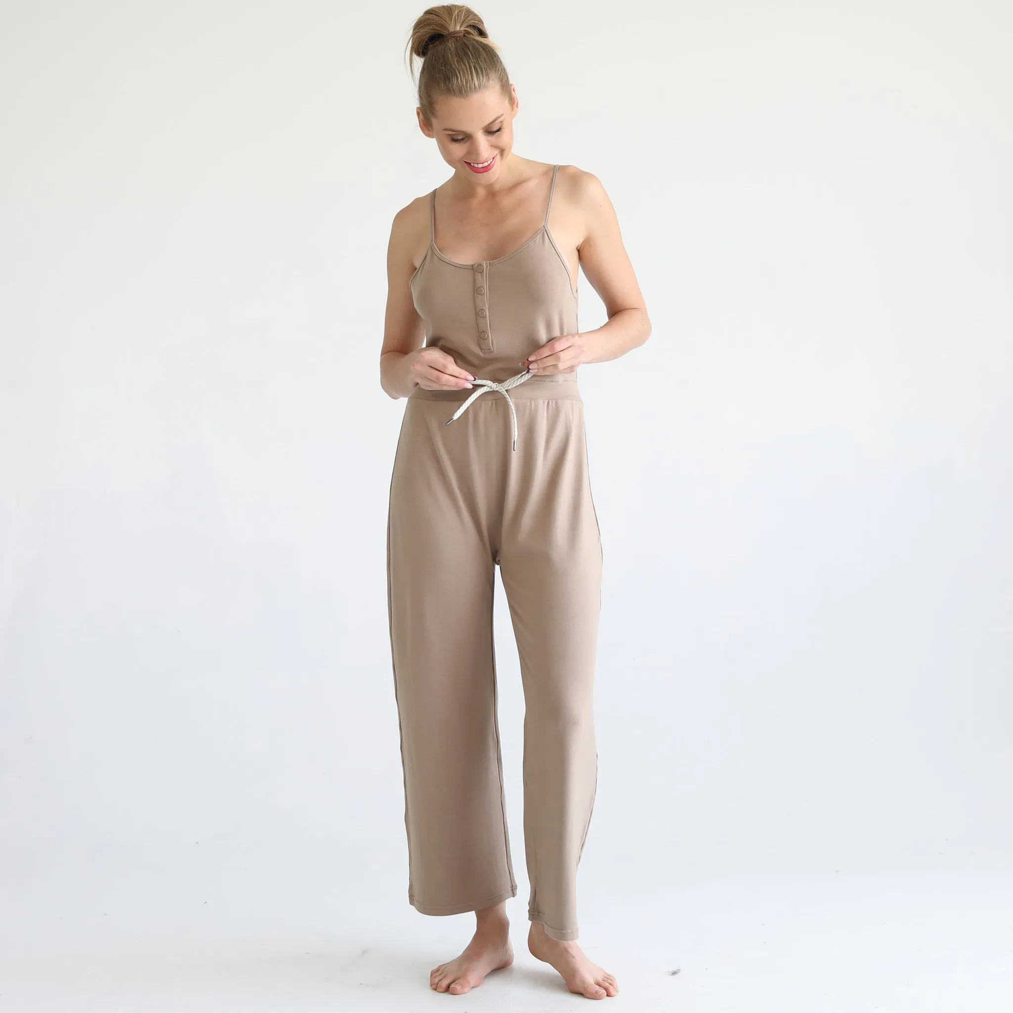 Scarlett Nursing Friendly Cami Jumpsuit (Taupe)