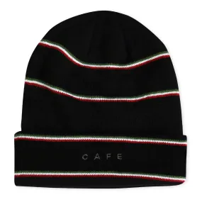 Skateboard Cafe Stripe Fold Beanie - Black