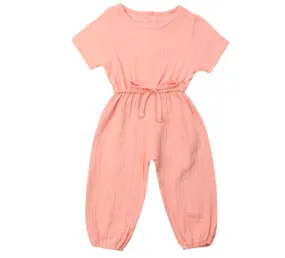 Sophie Linen Jumpsuit - Pink