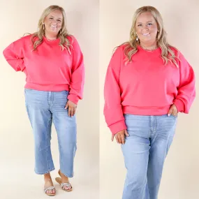 SPANX | AirEssentials Crew Neck Pullover in Cerise Pink