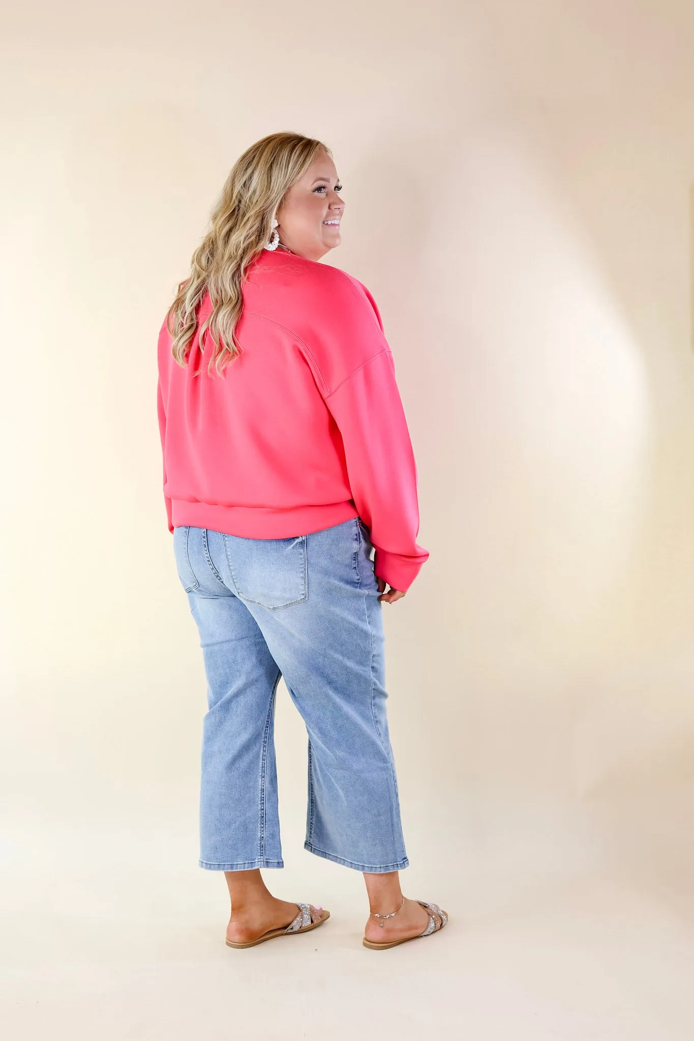 SPANX | AirEssentials Crew Neck Pullover in Cerise Pink