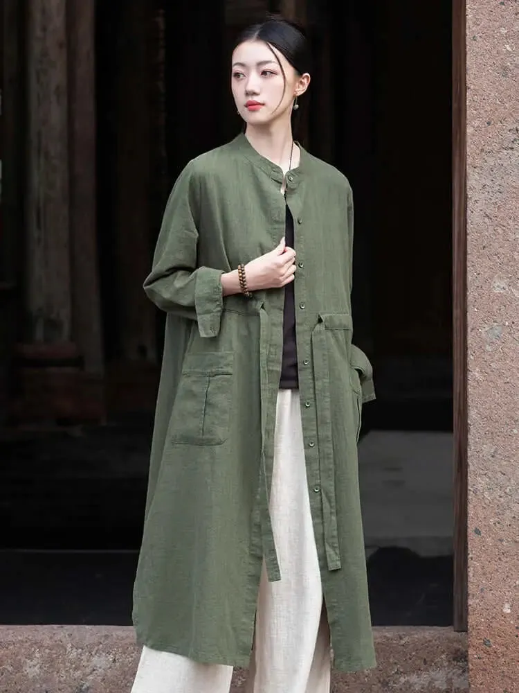 Spring Green Linen Cardigan - Women's Casual and Formal Wear