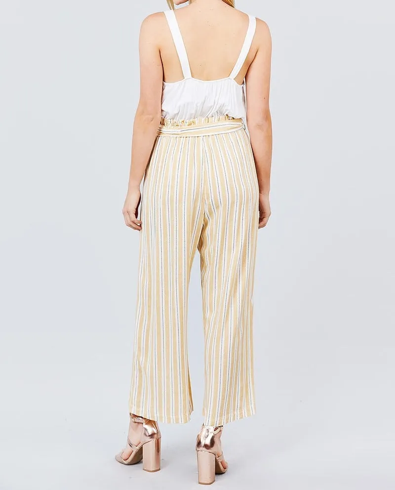 Square Neck Striped Jumpsuit