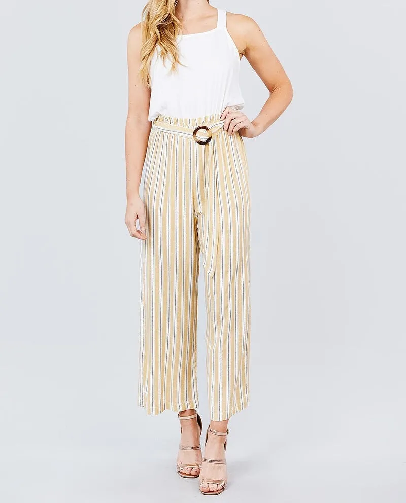 Square Neck Striped Jumpsuit