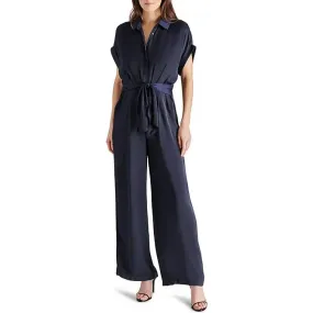 Steve Madden Tori Tie Waist Wide Leg Satin Jumpsuit