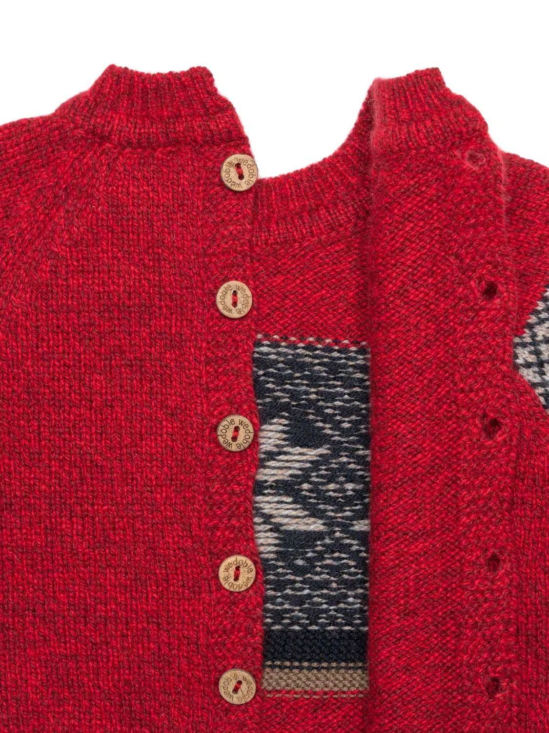 Strickpullover mit Norweger Muster - Rot