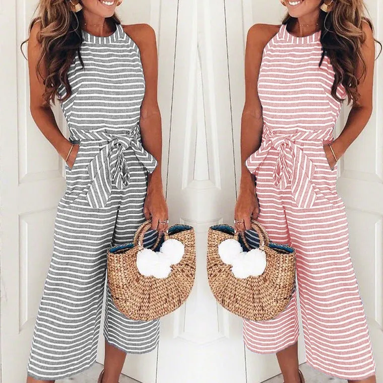 Striped Print Jumpsuit