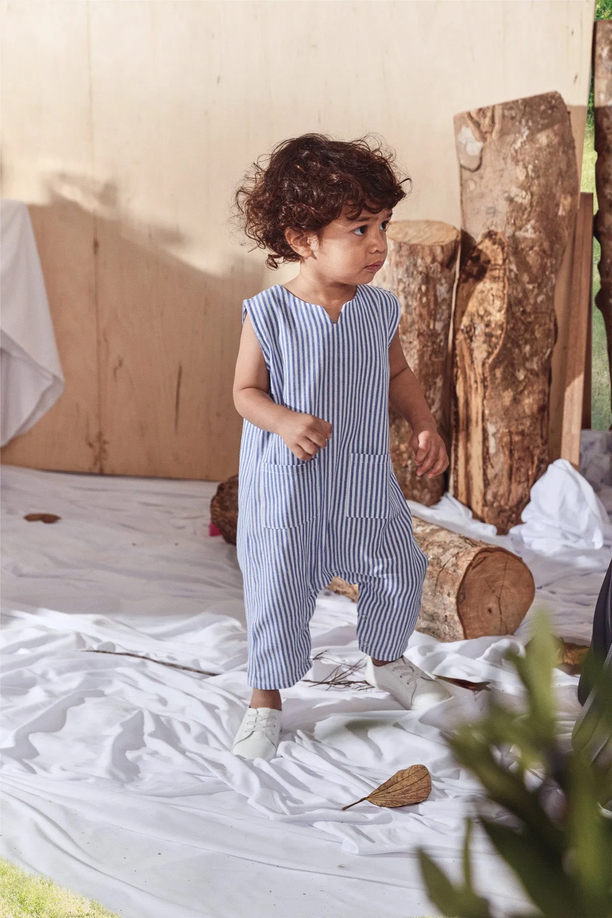 The Balik Babies Jumpsuit - Oxford Stripe