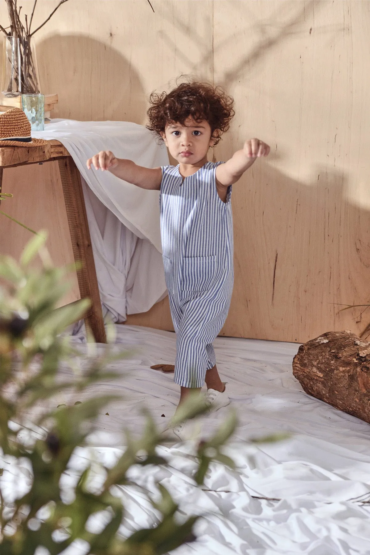 The Balik Babies Jumpsuit - Oxford Stripe