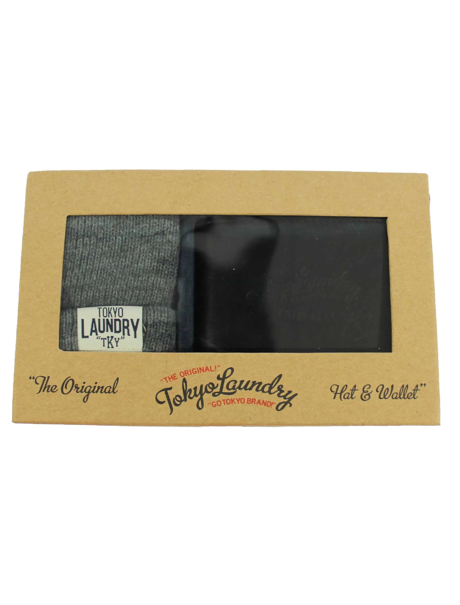 Tokyo Laundry Cobain grey hat & black wallet gift set