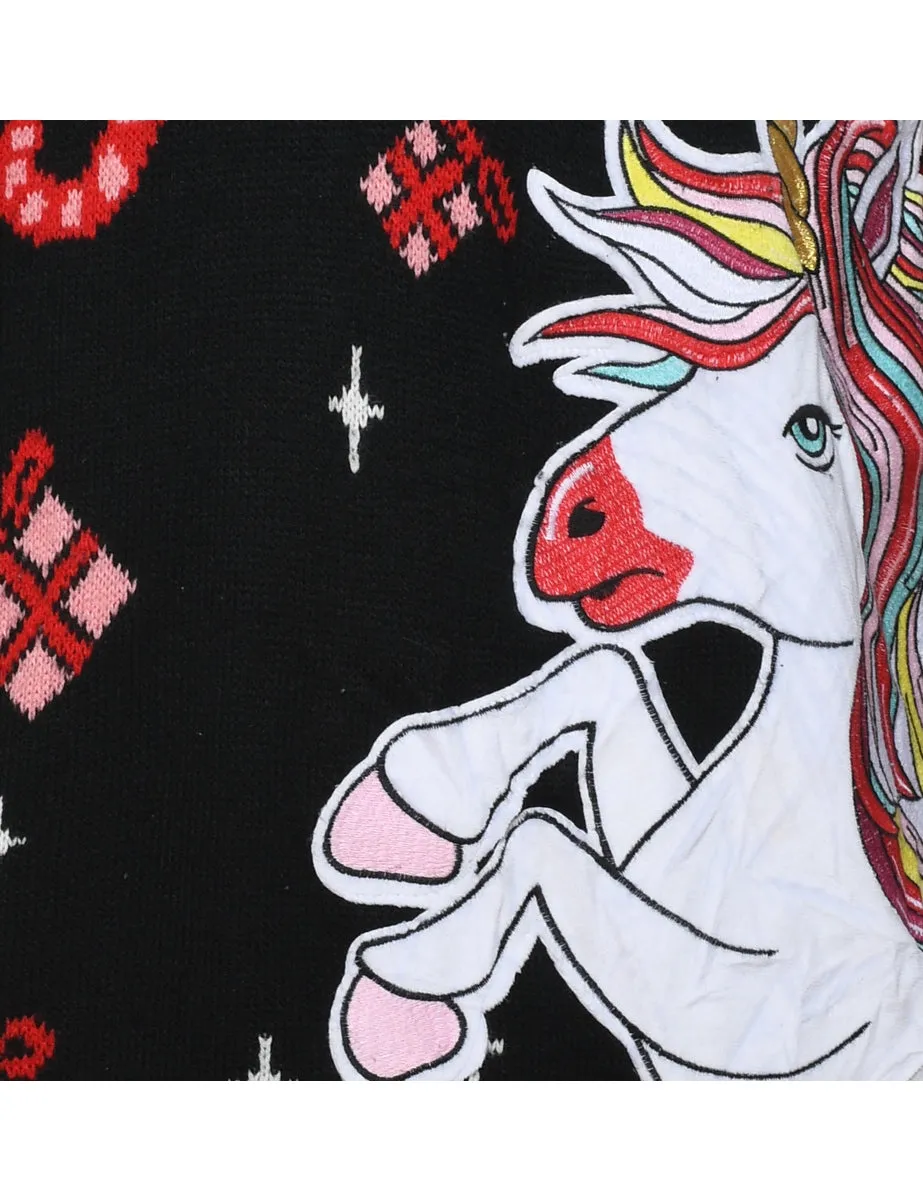 Unicorn Christmas Jumper - L