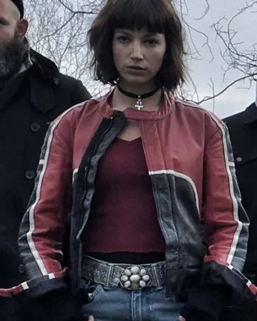 Ursula Corbero Black & Red Leather Jacket