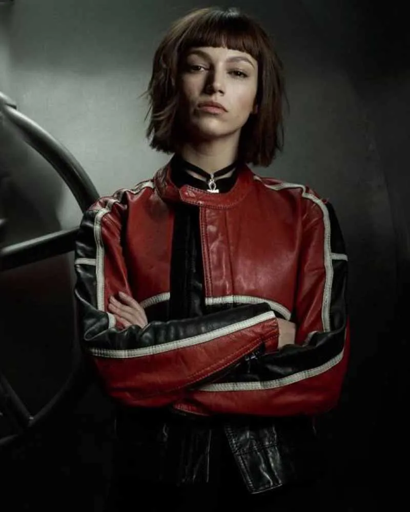 Ursula Corbero Black & Red Leather Jacket