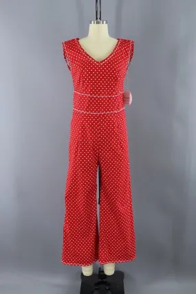 Vintage Red Polka Dot Jumpsuit