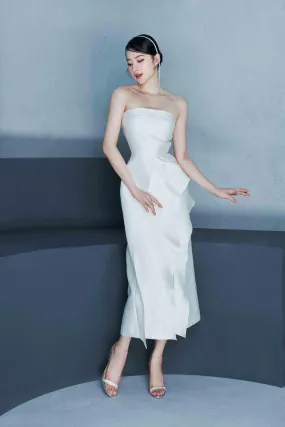 WHITE PALAIS MIDI DRESS-DEB