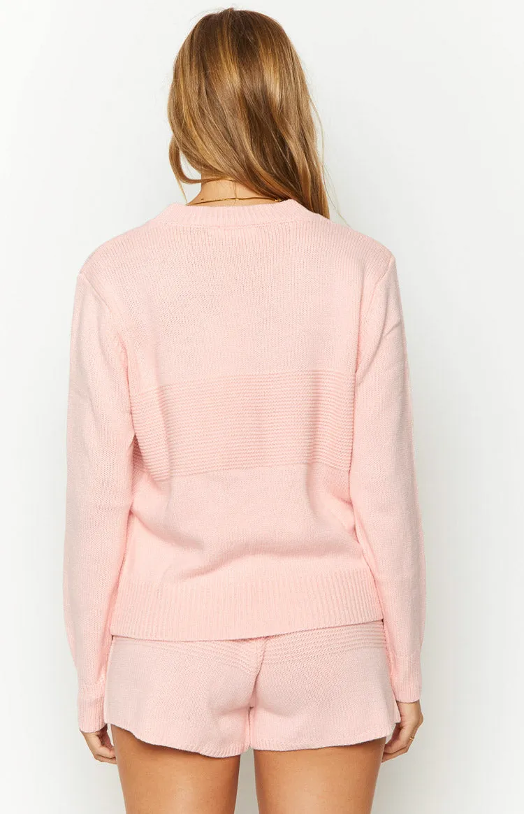 Winslee Pink Long Sleeve Knit Top