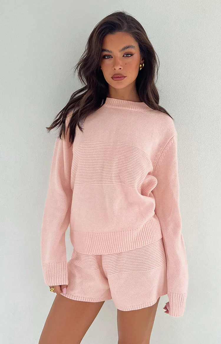 Winslee Pink Long Sleeve Knit Top