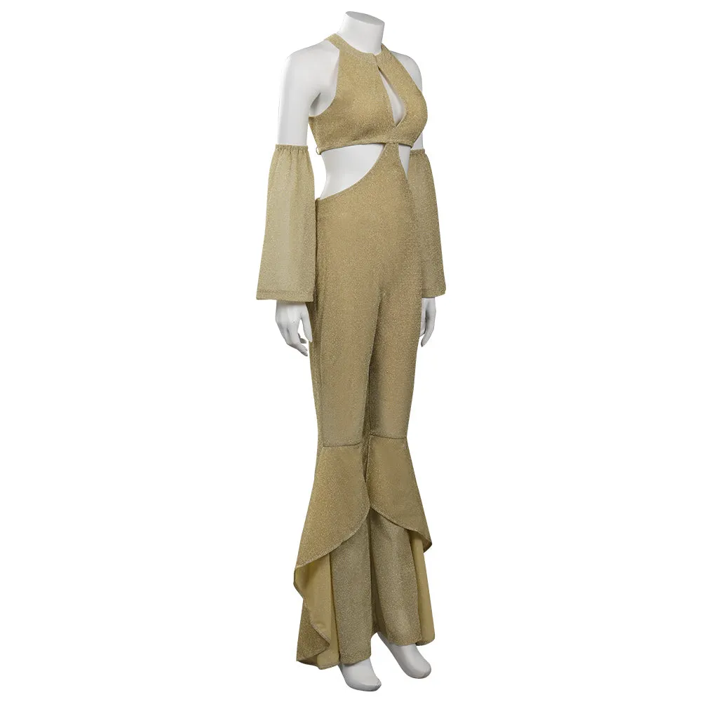 Women 1970s Retro Vintage Disco Jumpsuit Flares Pants Outfits Halloween Carnival Suit